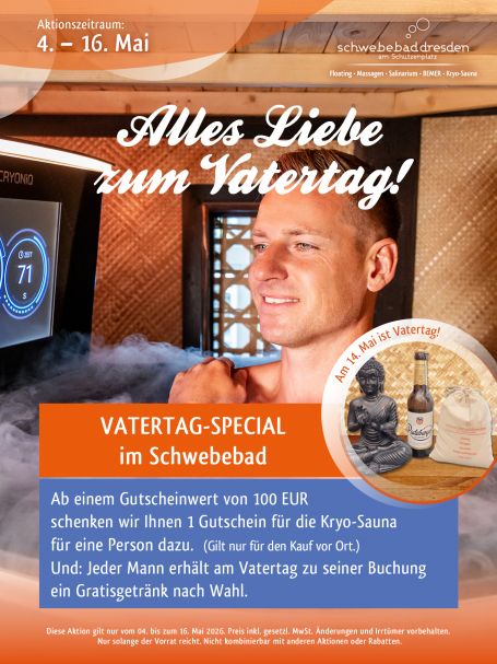 Vatertags-Aktion des Schwebebad Dresden